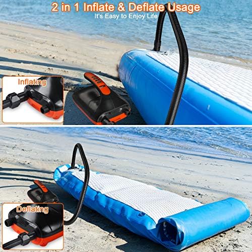 SUP Pump, Chefic 110W/ 12V SUP Electric Air Pump 20 PSI High Pressure, 2-in-1 Inflate & Deflate Sup Inflator Dual Stage, Air Pump Electric with LCD, Auto-off Function for Inflatable Boat, Paddle Board