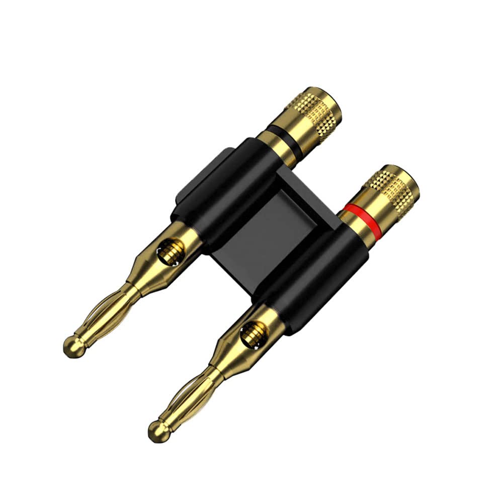 Connettori A Banana In Rame Placcato Oro - 2 Pezzi Rossi Per Amplificatori E Altoparlanti - Foto 4