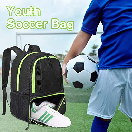 Yorepek Soccer Backpack, Lightweight Soccer Bag With Ball Holder, Water Resistant Sport Equipment Bags Fit Basketball Volleyball Football Accessories To Match Training #TOP6