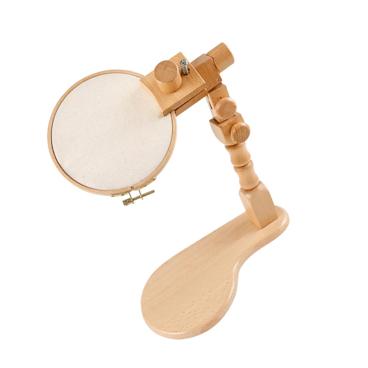 Housoutil Wood Cross Stitch Holder Stand Embroidery Accessory Lap Embroidery Frame Stands for Beginners