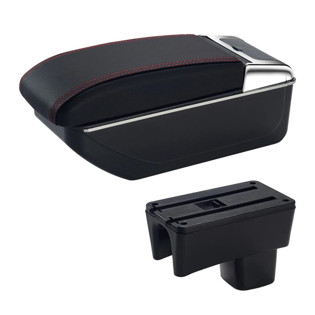Toiumops Armrest for Suzuki Swift 2005-2023, Car Armrest Box Center Console Store box(A1 Red Line No USB)