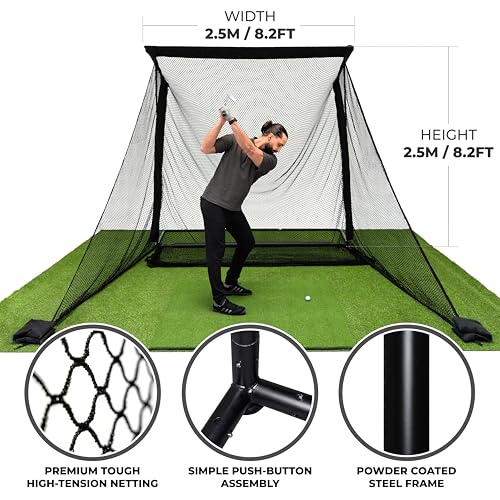 Miniatura 2 de Simspace Deluxe Home Driving - Red De Golf Superfuerte, 2,5 M X 2,5 M X 3,84 M, Color Negro