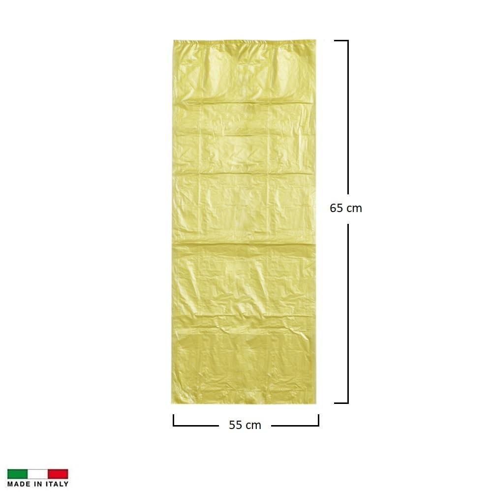 Virsus 750 Sacchi Spazzatura antigoccia colore Giallo, misura 55x65 cm, Sacchetti per Raccolta differenziata con Laccetto e Chiusura a Pomodoro non saldato, 50 Rotoli da 15 Pezzi