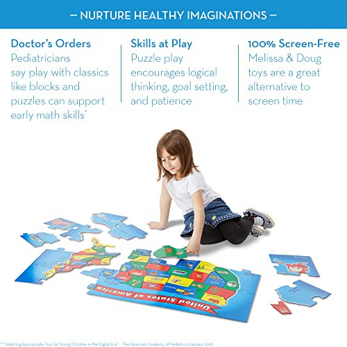 Melissa & Doug Usa Map Floor Puzzle (51 Pcs, 2 X 3 Feet), Multi #TOP2