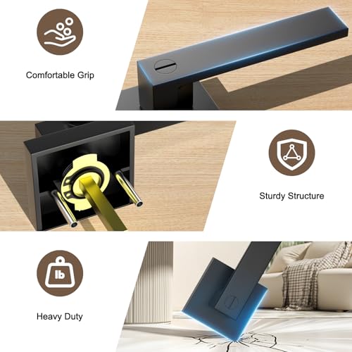 Black Door Handles Interior, 1 Pack Door Knob, Keyless Privacy Door Handle, Heavy Duty Square Lever Handle(2 lb), Indoor Door Locks for Bathroom & Bedroom, Matte Black by YYTDZSW - Image 4