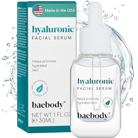 Baebody Critically Acclaimed Hyaluronic Acid Serum for Face, Anti Aging Hyaluronic Acid Face Serum with Vit E & Jojoba Oil, Plumping & Hydrating Serum, 1 Oz Cover