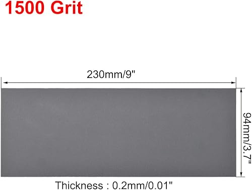 Miniatura 3 de uxcell Hojas de lijado de grano 1500 de 9 x 3.6 pulgadas, papel de lija de carburo de silicio seco húmedo para muebles de madera, pulido de metal,
