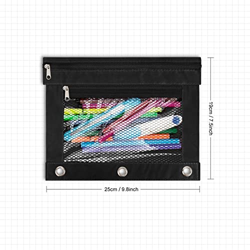 Ikayas 20 Pack Black Pencil Pouch For 3 Ring Binder Colorful Binder Pencil Pouch With Zipper, 3 Ring Binder Pencil Pouches Pencil Case Pencil Bags For Classroom Storing School Teacher Supplies #TOP1
