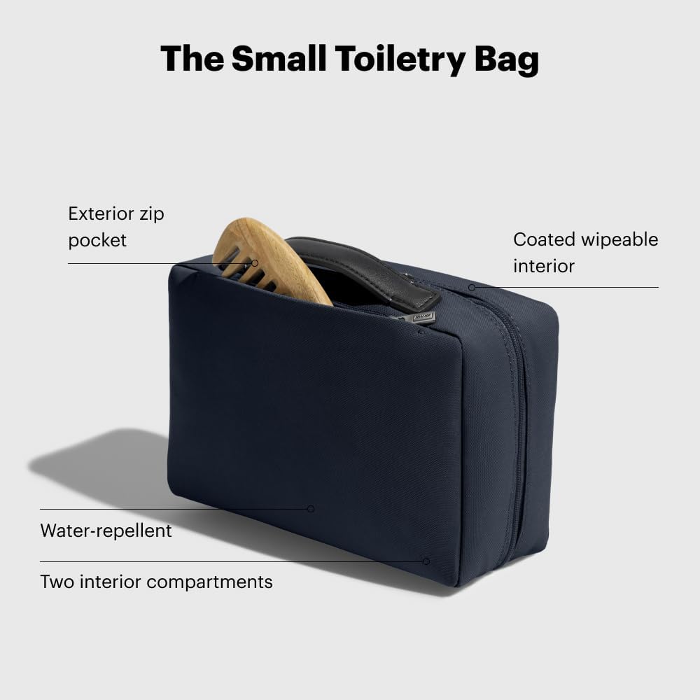 Away Small Toiletry Bag, open with contents