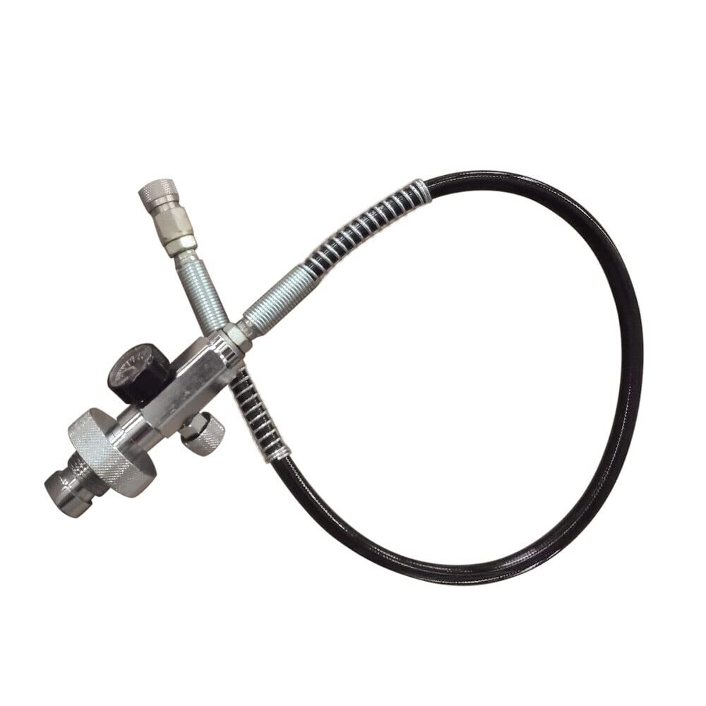 Paintball PCP Füllstation, Befüllung Schlauch für HPA-Tanks DIN-Anschluss 4500 psi-Anzeige Entlüftungsventil