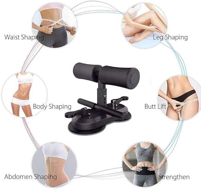 Image of BHAVYATA Home Fitness Sit-Up Bar with Ankle Support, Portable Adjustable Sit-Ups Assistant Device, Self-Suction, Abdominal Leg Muscle Training Device
