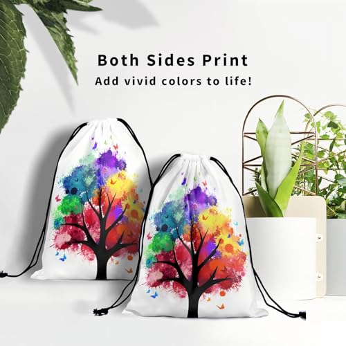 Image of Nerxy Art Grip Bag - Colorful Tree Gymnastics Grip Bag Gymnasts Gym Bag Artist Drawstring Gift Bag Gym Storage Pouch for Sports Party Favors