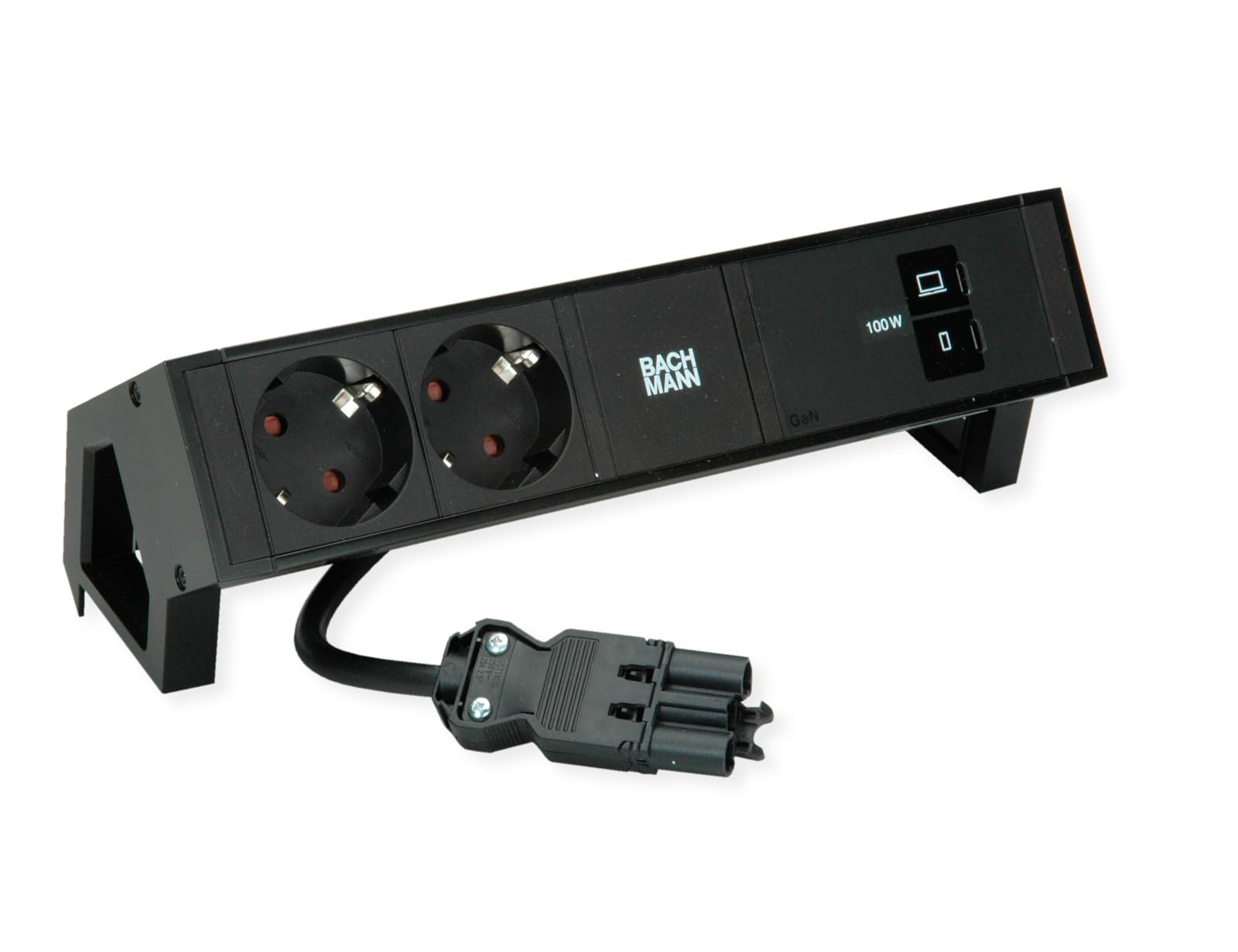 Bachmann DESK2 2X CEE7/3, USB-C, ładowarka USB 100 W, GST18 0,2 m