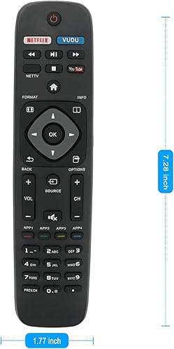 Miniatura 5 de NH500UP Reemplazo remoto para Philips TV 50PFL5601/F7 65PFL5602/F7 55PFL5602/F7 50PFL5602/F7 43PFL5602/F7 32PFL4902/F7 40PFL4901/F7 43 PFL. 4901/F7