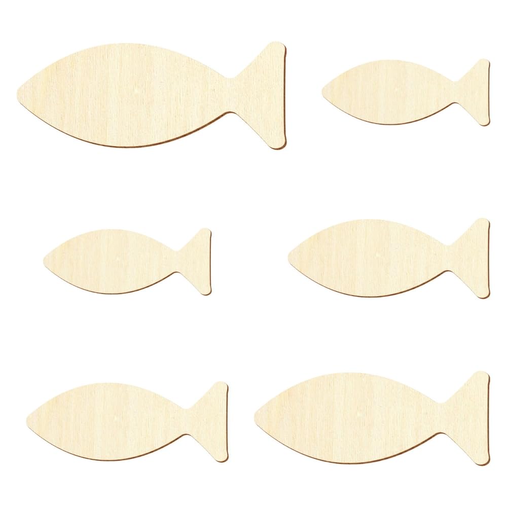 Einfacher Holz Fisch - Deko Basteln 3-50cm, Pack mit:100 Stück, Breite:15cm breit