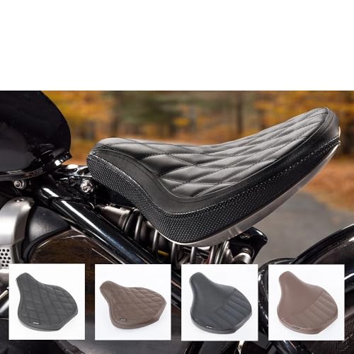 Asiento delantero para Bonneville Bobber 2017-2024 cojín conductor de cuero negro