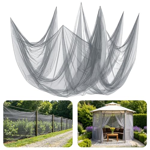Image of 40x10ft Ultra-fine Mesh Mosquito Net, Patio Screen Netting, 1Pc Gray | Breathable, Easy to Cut, Bird Insect Pest Bugs Barrier, Outdoor Garden /Balcony /Porch /Raised Beds /Tree Protection