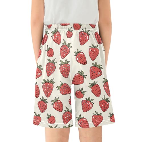 ALAZA Sweet Strawberry Fruit Retro Pajama Shorts Sleep Shorts Pant Lounge Pajama Bottoms Elastic Waist with Pockets2