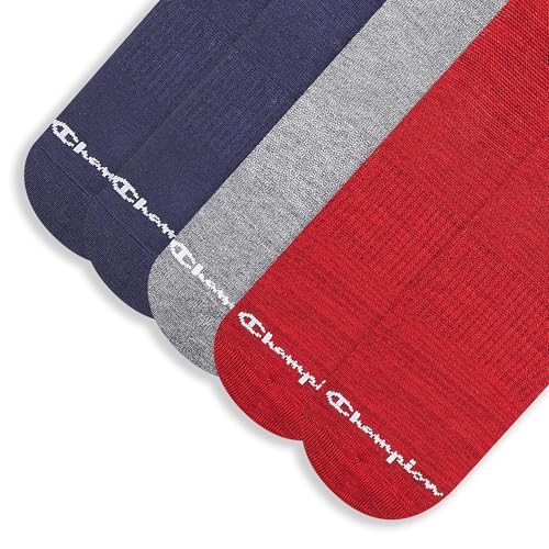 Image of Champion Men's Cushioned Crew Socks 5-Pack - Moisture-Wicking Athletic Crew Socks with Arch Support (Sizes 6-12)