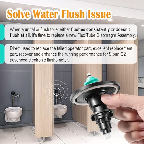 johntruck EBV-1020-A Dual Filter Urinal & Water Closet Electronic Diaphragm Assembly Flex Tube Diaphragm Repair Kit For Sloan G2 Optima Plus Sensor Flushometers 1.6/3.5/4.5 GPF, Replace for #3325001