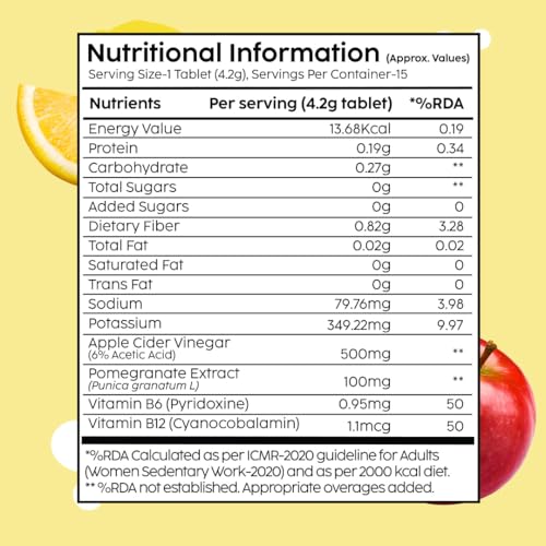 Image of PLIX - THE PLANT FIX Apple Cider Vinegar Effervescent | With Mother ACV | Vitamin B6 & B12 | Pack of 1 (Lemon Masala), 15 Tablets | No Added Sugar | Easy to Carry & Consume