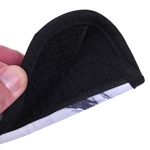 COSMOS Pack of 2 Neoprene Luggage Handle Wrap/Handle Grip/Luggage Identifier for Travel Bag Luggage Suitcase (White Marble Pattern)