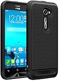 ZenFone 2E Case, LK [Drop Protection] [Shock-Absorption] Hybrid Dual Layer Armor Defender Protective Case Cover for ASUS ZenFone 2E (Black)