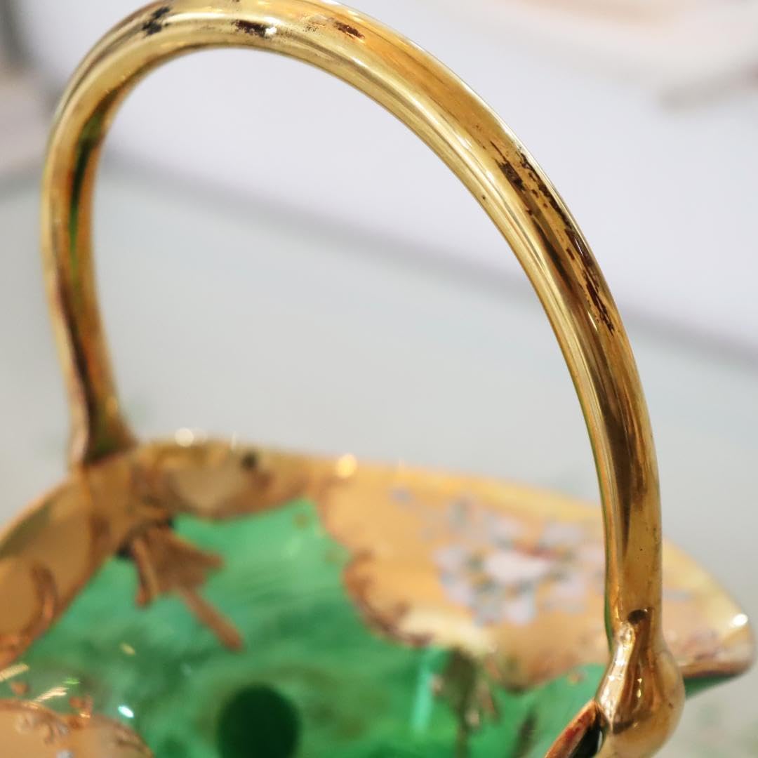 ヴェネチアングラス ミニバスケット グリーン ムラノガラス イタリア