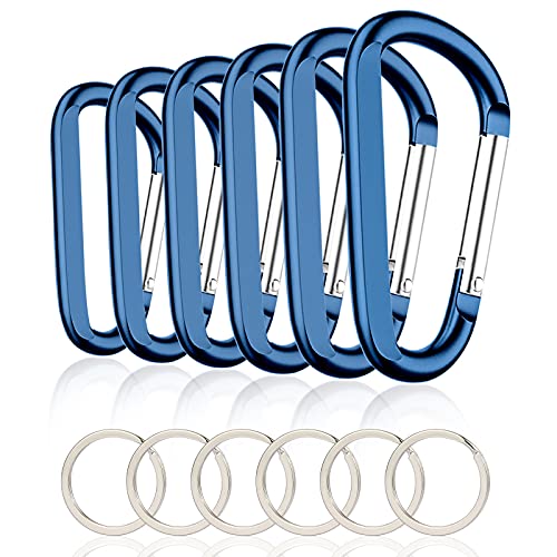 Image of Carabiner Caribeaner Clip,3 inch Large Aluminum D Ring Shape Carabeaner with Keyring Keychain Hook