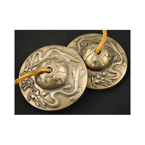 Lungta ImportsMedium Size Tibetan Dragon Hand Crafted And Tuned Tingsha/Tingshaw 2.75" Diameter