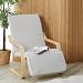 Produktbild Homestyle4u 2635, Relaxsessel mit Liegefunktion Schwingsessel mit Armlehne Grau Cord Holz Stuhl Wohnzimmer