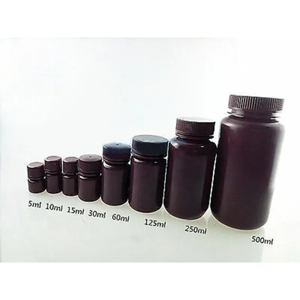 5 teile/los 5 ml 10 ml 15 ml 30 ml 60 ml 125 ml 250 ml 500 ml Braun PP Kunststoff zylindrischen Chemikalienbehälter Reagenzflasche(500ml)