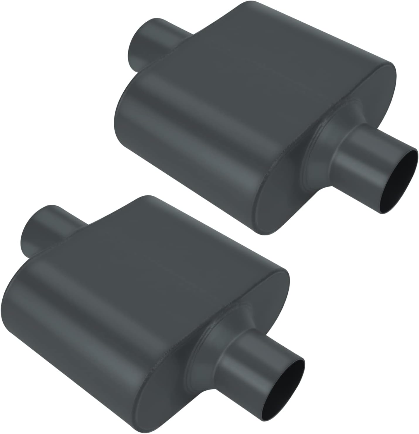 NEW FLOWMASTER 40 SERIES CHAMBERED MUFFLER,OVAL,BLACK,DUAL 2.5" INLET & OUTLET,19