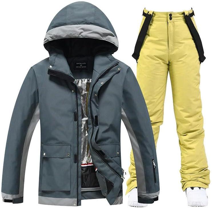 JXQXHCFS Waterproof Ski Suit for Men and Women Snowboarding Clothing Sets Jackets and Pants Winter Wear Snow Wear for man