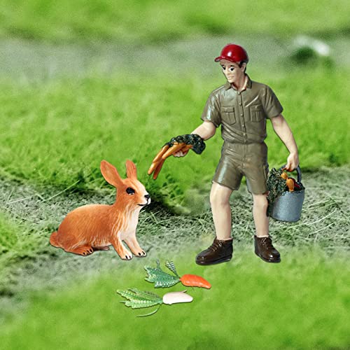 Generic Simulierte Bauernhoftiere Figuren Spielzeug Farmer Keeper Lernspielzeug Landschaft Mikrolandschaft Dekorszenen… – Bild 6