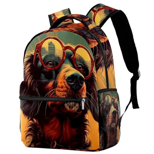 Sac à dos légères étudiantes motif chien rétro contre charge lourde