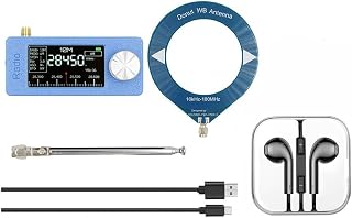 Radio SI4732 de diseño compacto con pantalla IPS a color y batería de larga duración, viene con accesorios esenciales incluyendo auriculares (azul)