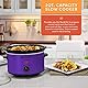 Elite Gourmet MST-275XP Schongarer, elektrisch, oval, einstellbare Temperatur, Vorspeisen, Saucen, Eintöpfe und Dips, Glasdeckel und Topf spülmaschinenfest, 2,27 l, violett