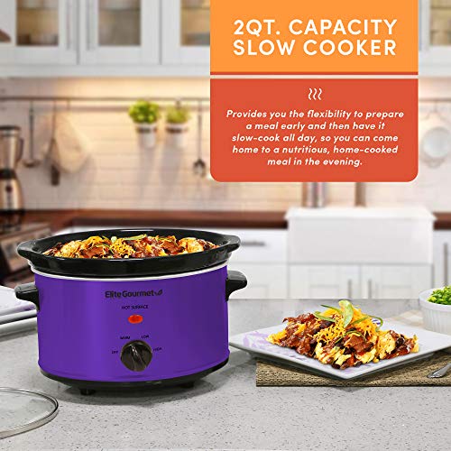 Elite-Gourmet-MST-275XP-Electric-Oval-Slow-Cooker-2Qt-Capacity-Purple Elite Gourmet MST 275XP Electric Oval Slow Cooker 2Qt Capacity Purple