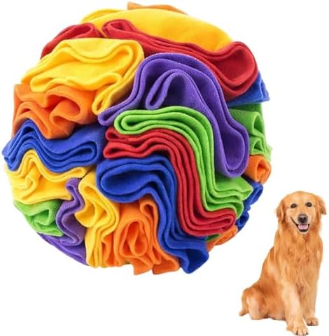 Pelota olfativa para perros, juguete para perros, juguete de inteligencia, bola redonda de peluche de 10 cm para mascotas, promueve la actividad mental mediante la estimulación del sentido del