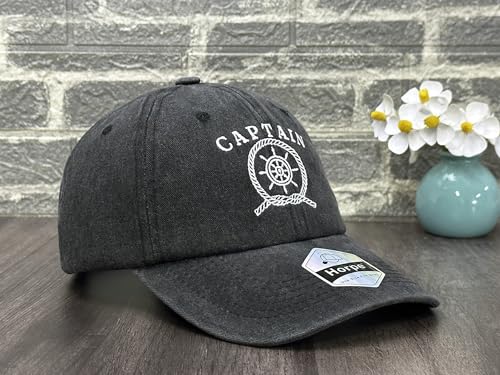 Image of Sailing Captain Hat for Boat Owners, Adjustable Embroidered Skipper Cap for Adult