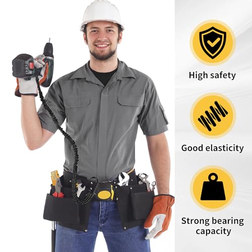 Image of 12 Pack Black Tool Lanyards for Hand Tools, Lanyard Safety Tool Leash, Retractable Tool Lanyard with Buckle and Adjustable Loop End,Maximum Weight Limit 9 kg / 19.4 lb
