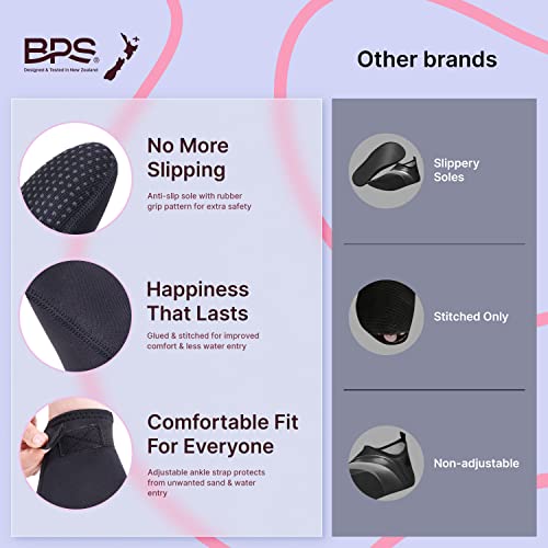 Bps 'Smart Sock' 3Mm Neoprene Water Booties - Low Cut Socks - Durable For Water And Sand Activities Flexible Dive Socks Glued & Stitched Anti-Slip Wetsuit Boots For Men Women (Black/Lilac, Xs) #TOP2
