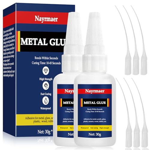 Metal Glue, 30g*2 Superglue for Metal, Metal to Metal Glue with Precise Nozzle, Glue for Metal, Stainless Steel, DIY Craft, Aluminum Alloy, Metal Product (JSJS2P)