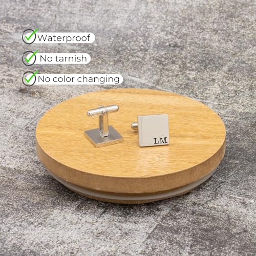 Mancuernillas personalizadas de acero y oro 18k para hombre miniatura 5