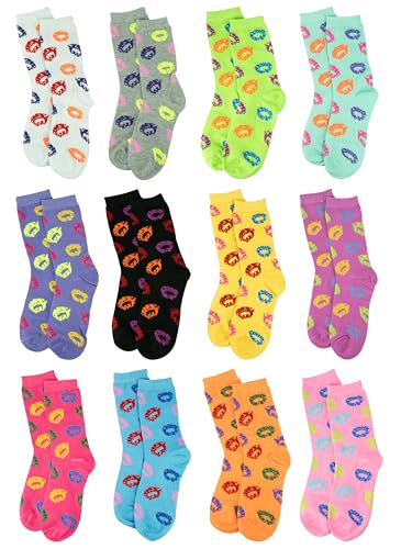 Image of Gelante 12-Pair Women's Crew Socks, Soft Thin Lightweight Breathable Athletic & Casual