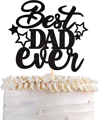 1 pièce Happy Father's Day Décoration de gâteau à paillettes Best Dad Ever Décoration de gâteau Super Dad Star Décoration de gâteau Love Dad Cupcake Topper pour fête des pères Fête des Hommes