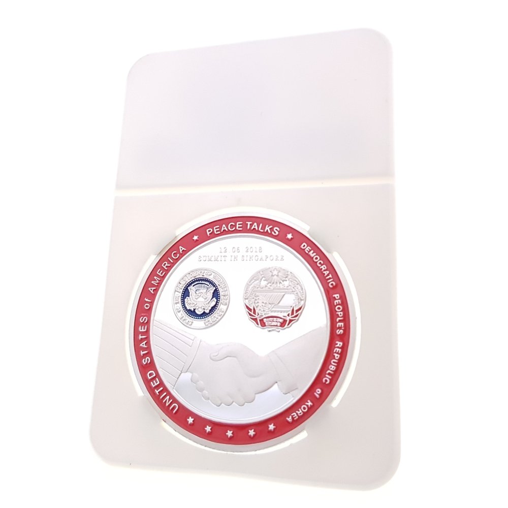 Amazon | TACC ヨッロパ アメリカ コイン 記念硬貨 コイン コレクション 2018年 銀貨 アメリカ大統領 トランプ 朝鮮 金正恩 通販