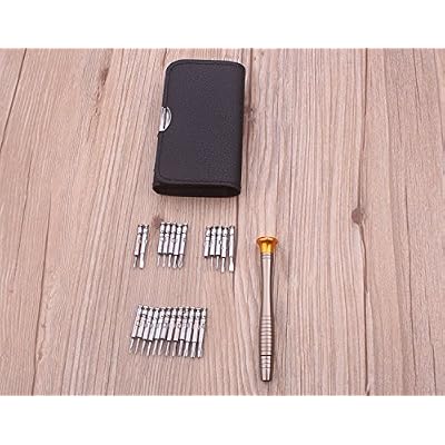Orret Home 25 Piece Precision Screwdriver Set with Leather Bag, Chrome-Vanadium Steel, PC/Laptop/Phone/Glasses Repair Kit, Torx/Flat/Star Tip