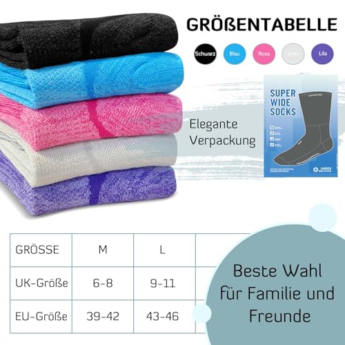 LOFIR Bambus Diabetiker Socken für Damen: Diabetikersocken Ohne Gummibund Herren Extra Weit Breiter Gürtel Ohne Naht kurz Socken für Senioren Geschwollene füße 5 Paare Mehrfarbig - 5 Paare 35-38 6